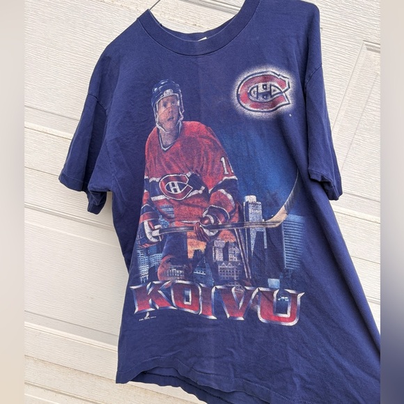 Vintage Montreal Canadiens Saku Koivu 11 SALEM single stich shirt large USA NHL - Picture 1 of 8